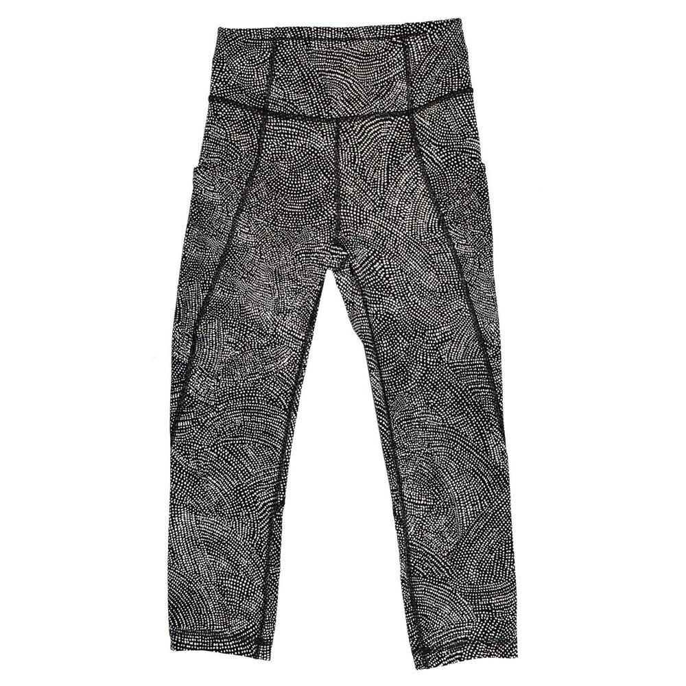 A8 Auth LULULEMON AHTLETICA Black & White Dot Printed Front Pockets Pants Size 4